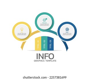 Circular steps infographics template design for background