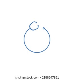 Circular stethoscope drawing used by doctors. Vector