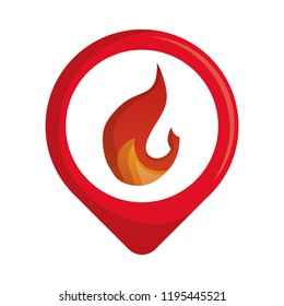 circular sticker with fire flame