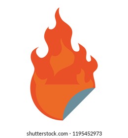 circular sticker with fire flame