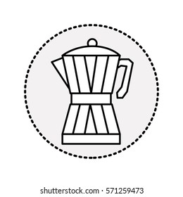 circular sticker silhouette glass jar of coffee with handle