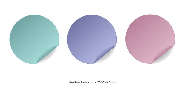 Circular Stickers with a Colorful Peel Effect, Ideal for Various Artistic Applications