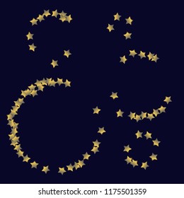 Circular strings of randomly scattered stars.  Isolated gradient stellar elements. Platinum chrome metallic gloss. Festive iridescent holographic shine effect vector template for decorations.