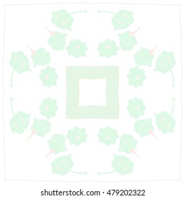 Circular  stripes pattern with pumpkins . Hand drawn.