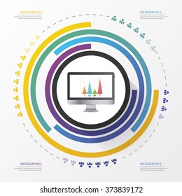 Circular stylish multicolor round. Infographic design template. Vector illustration.