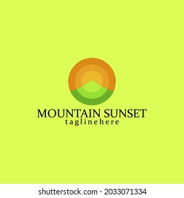 Rundlogos für Sonnenuntergänge,
einzigartiges und modernes Logo

