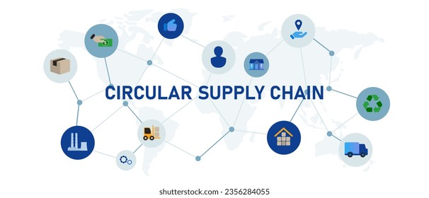 circular supply chain goods warehouse production commercial storage distribution with truck shipment service