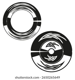Circular swirl icon. Dynamic ring pattern. Abstract vortex Vector. Motion loop design.