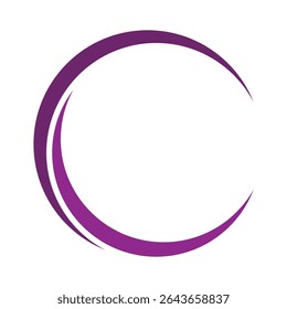 Circular Swirl Purple Vector Set, Modern Abstract Logo Elements.