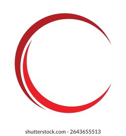Circular Swirl Red Vector Set, Modern Abstract Logo Elements.
