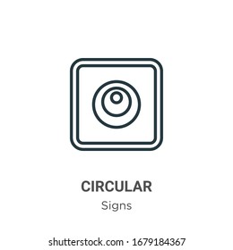 Circular symbol of japan outline vector icon. Thin line black circular symbol of japan icon, flat vector simple element illustration from editable signs concept isolated stroke on white background