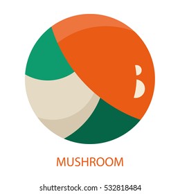 circular symbol of the mushroom. It can be used as a logo