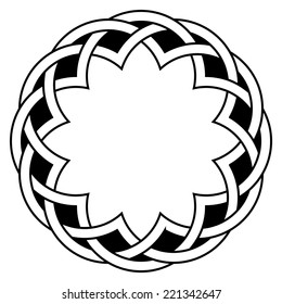 Circular symmetrical knot, vector illustration