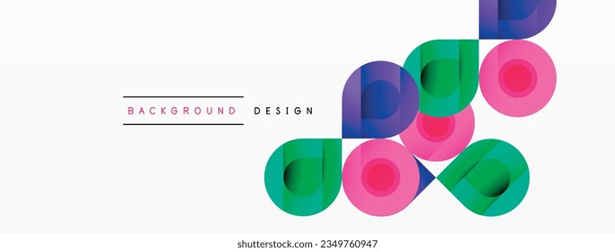 Circular Symphony A Captivating Vector Geometric Abstract Background, Embracing a Harmonious Composition of Intriguing Circles and Captivating Round Shapes, Evoking a Mesmerizing Visual Symphony