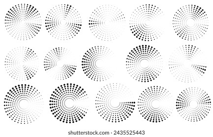 Circular Symphony Vector Dotted Circles Harmonize with Halftone Effects for Graphic Brilliance.