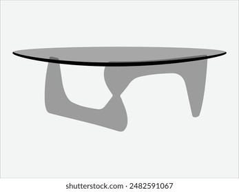 Botón cuadrado de la mesa circular, mesa de comedor, ícono de la línea de los muebles Vaciar hermosa mesa redonda de madera sobre fondo blanco Mesa de centro oval negra moderna sobre fondo blanco Ilustración vectorial realista