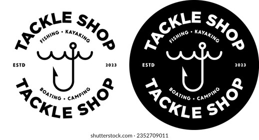 Circular Tackle Fishing Bait Shop Label Logo Template Icon Sign Sigil Symbol Emblem Badge Vector EPS PNG Transparent No Background Clip Art Vector EPS PNG