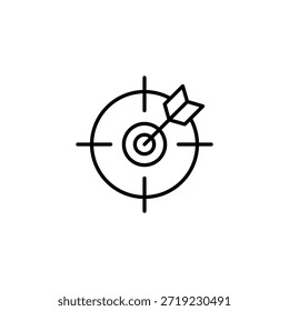 Bullseye objetivo circular con flecha logrando el éxito