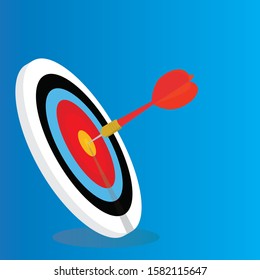 Circular target marked and dart board with blur color background. An idea of business targets.