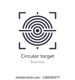 circular target outline icon. isolated line vector illustration from business collection. editable thin stroke circular target icon on white background