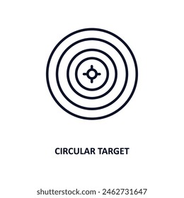 circular target outline icon.  Thin line icon from business collection. Editable vector isolated on white background