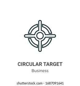 Circular target outline vector icon. Thin line black circular target icon, flat vector simple element illustration from editable business concept isolated stroke on white background