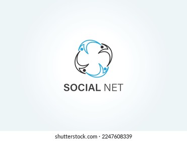 Circular teamwork logo design symbol vector