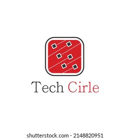 Circular Tech Logo Design Vector