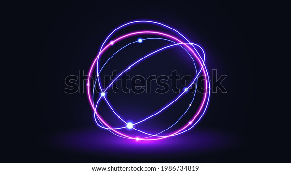 Circular tech science global orbit light\
effect background