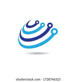 Icono de circuito de tecnología circular logotipo de ilustración vectorial