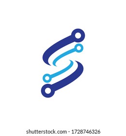 Circular technology circuit icon logo vector illustration design