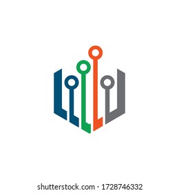 Icono de circuito de tecnología circular logotipo de ilustración vectorial