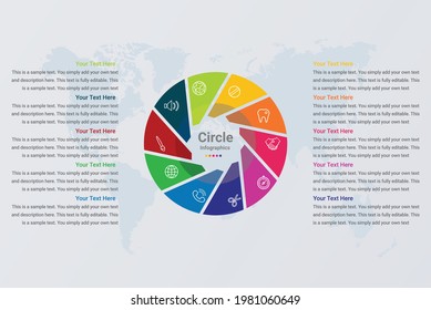 infografía de tecnología circular con imagen vectorial de flecha 10