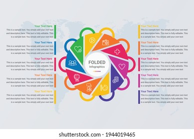 Circular technology infographics with options on vector image 10