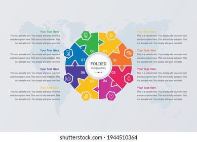 Circular technology infographics with options on vector image 8