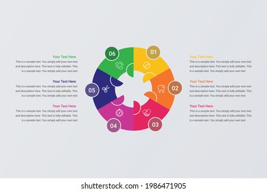 Circular technology infographics with options on vector image 6