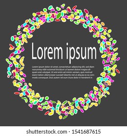 Circular template with a mix of various colors