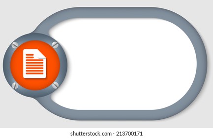 circular text frame for any text with document icon