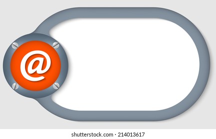 circular text frame for any text with email symbol