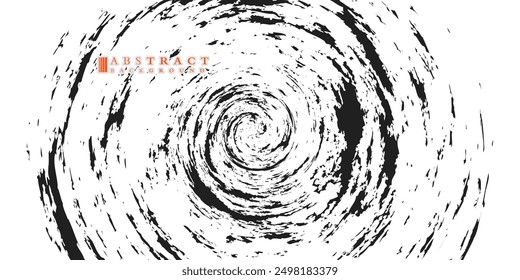 Circular texture. Distressed grunge background. Abstract vector illustration. Overlay to create interesting effect and depth. Isolated on white background. EPS10.