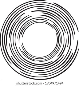 Circular texture. Distressed uneven grunge background. Abstract vector illustration. Overlay to create interesting effect and depth. Isolated on white background.EPS10.