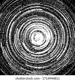 Circular texture. Distressed uneven grunge background. Abstract vector illustration. Overlay to create interesting effect and depth. Isolated on white background.EPS10.