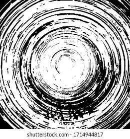 Circular texture. Distressed uneven grunge background. Abstract vector illustration. Overlay to create interesting effect and depth. Isolated on white background.EPS10.