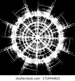 Circular texture. Distressed uneven grunge background. Abstract vector illustration. Overlay to create interesting effect and depth. Isolated on white background.EPS10.
