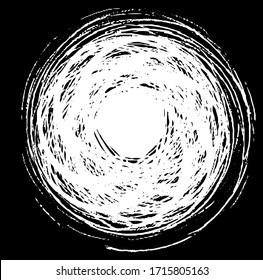 Circular texture. Distressed uneven grunge background. Abstract vector illustration. Overlay to create interesting effect and depth. Isolated on white background.EPS10.