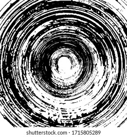 Circular texture. Distressed uneven grunge background. Abstract vector illustration. Overlay to create interesting effect and depth. Isolated on white background.EPS10.