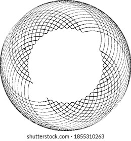 Circular texture. Distressed uneven grunge background. Abstract vector illustration. Overlay to create interesting effect and depth. Isolated on white background.EPS10.
