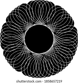 Circular texture. Distressed uneven grunge background. Abstract vector illustration. Overlay to create interesting effect and depth. Isolated on white background.EPS10.