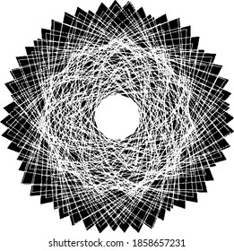 Circular texture. Distressed uneven grunge background. Abstract vector illustration. Overlay to create interesting effect and depth. Isolated on white background.EPS10.