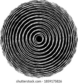 Circular texture. Distressed uneven grunge background. Abstract vector illustration. Overlay to create interesting effect and depth. Isolated on white background.EPS10.